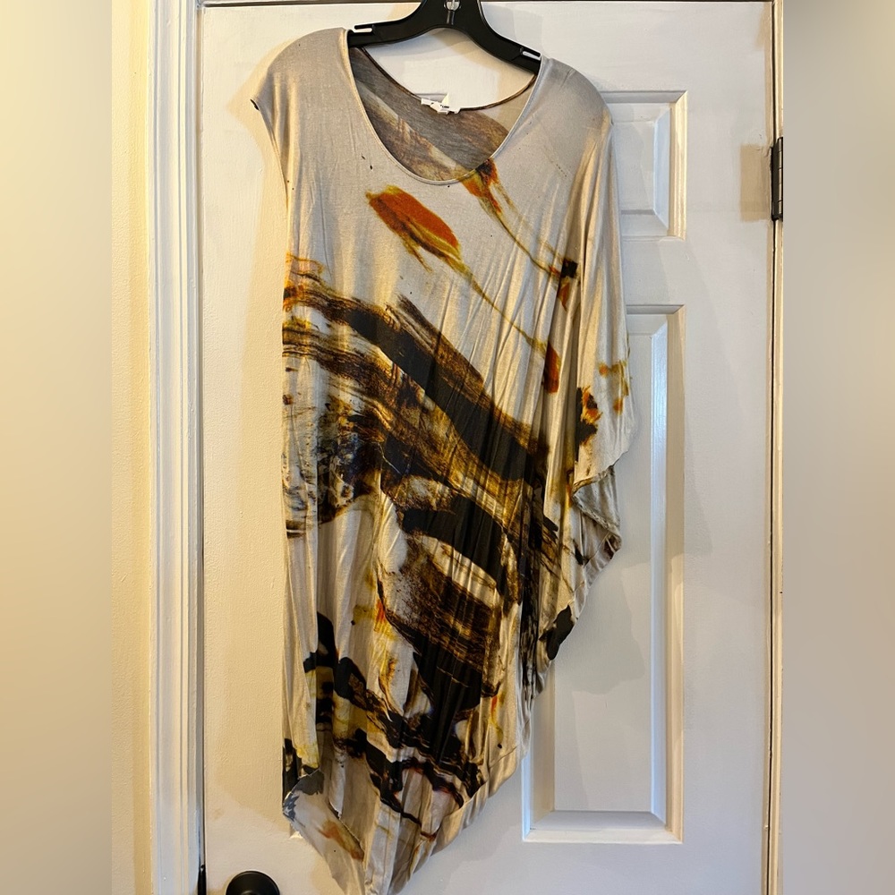 Helmut Lang asymmetrical dress. Multi color.